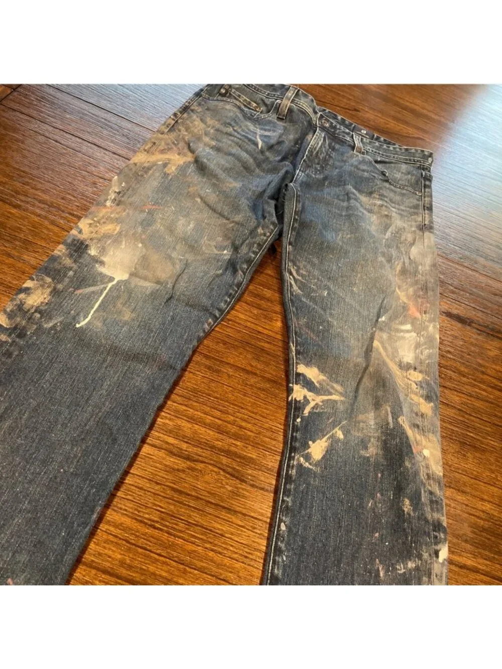 AG Owens Athletic Jean Mens 32x33 Paint Splatter Festival Grunge Distressed